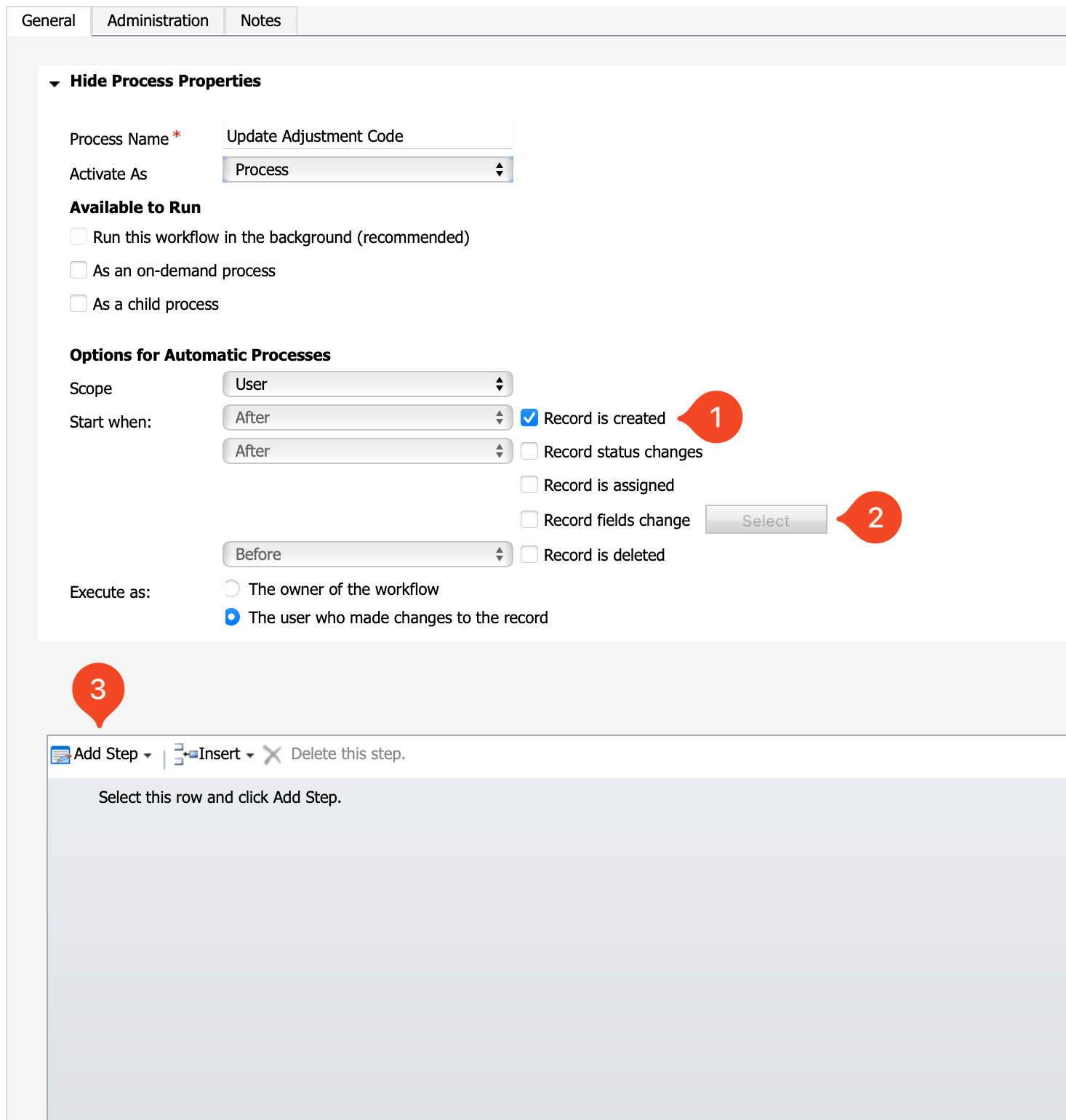 Here we're showing the selections I've used to update a value on a field based on the selection of a lookup field